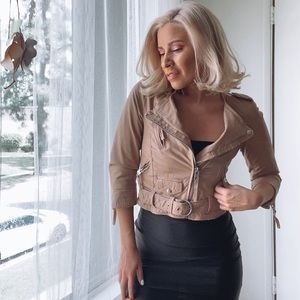 Allsaints Cropped Leather Jacket